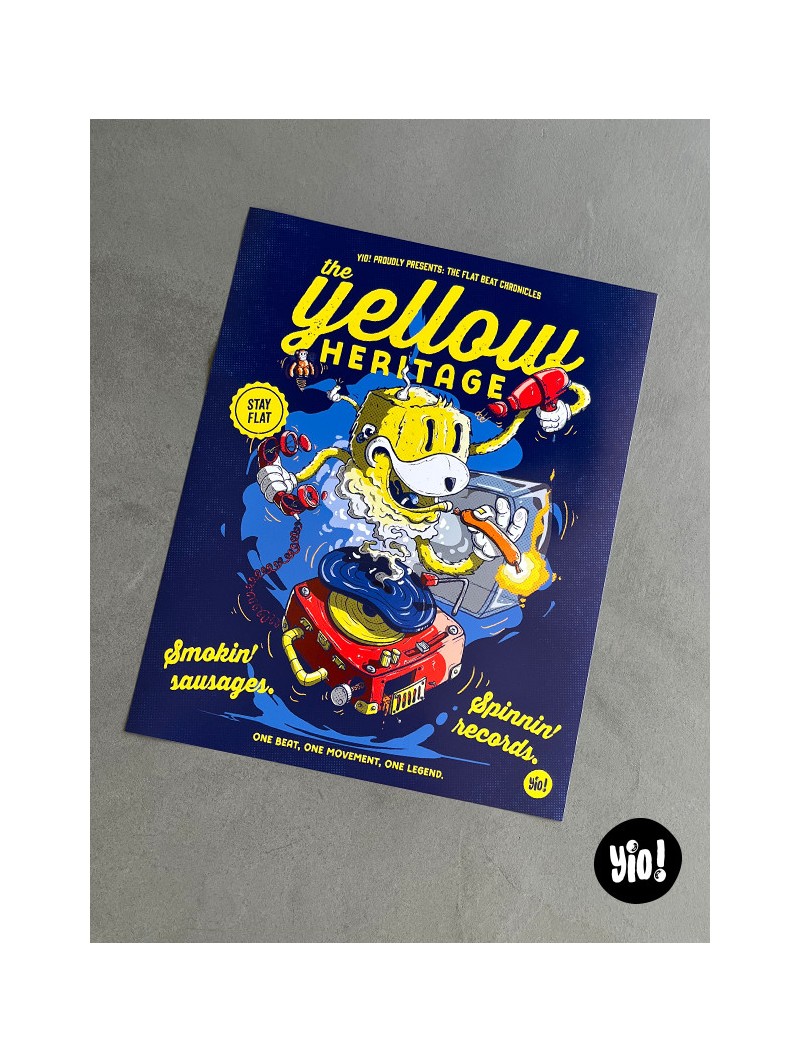 Affiche Flat Eric The Yellow Heritage illustration originale French Touch 40x50 cm Yio