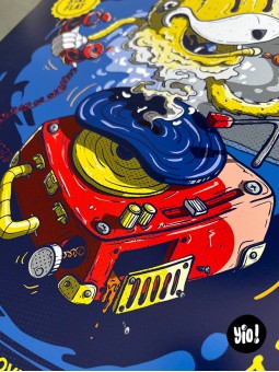 Détail platine Flat Eric illustration French Touch musique électro années 90 Yio