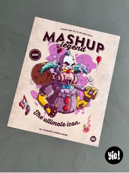 Affiche Krusty mashup legend illustration originale pop culture clown 40x50 cm Yio