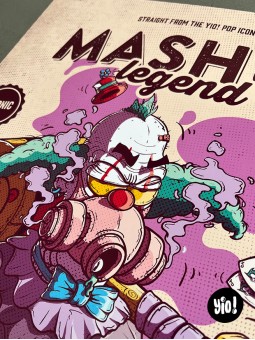 Détail personnage Krusty clown mashup Pennywise Harley Quinn illustration décalée Yio