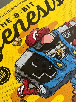 Détail boutons manette NES 8 bits illustration nostalgie gaming années 80 Yio