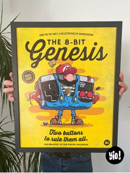 Affiche manette NES Mario 40x50 encadrée tenue en main idée cadeau fan retrogaming