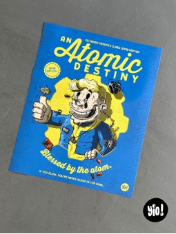 Affiche Vault Boy Fallout Atomic Destiny illustration originale rétro-futuriste 40x50 cm Yio