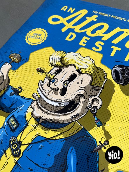 Détail personnage Vault Boy pouce levé illustration Fallout Griffemort Terres Désolées Yio