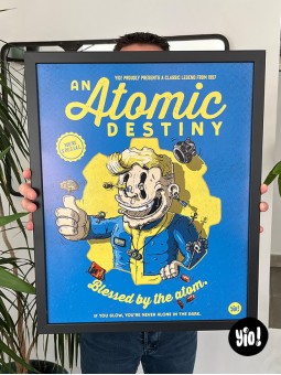 Affiche Vault Boy Fallout 40x50 encadrée tenue en main idée cadeau fan Fallout S.P.E.C.I.A.L.