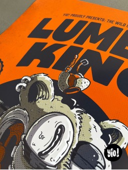 Détail Chartreuse ours bûcheron illustration décalée forêt massif Alpes Isère Yio