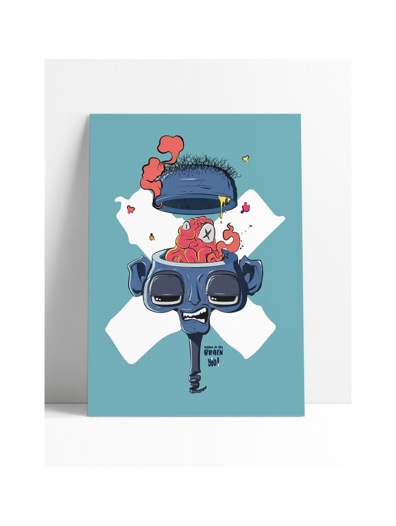 poster brain - papier de créa - dessiné et imprimé en France