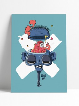 poster brain - papier de créa - dessiné et imprimé en France