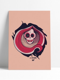 poster catrina - papier de créa - dessiné et imprimé en France