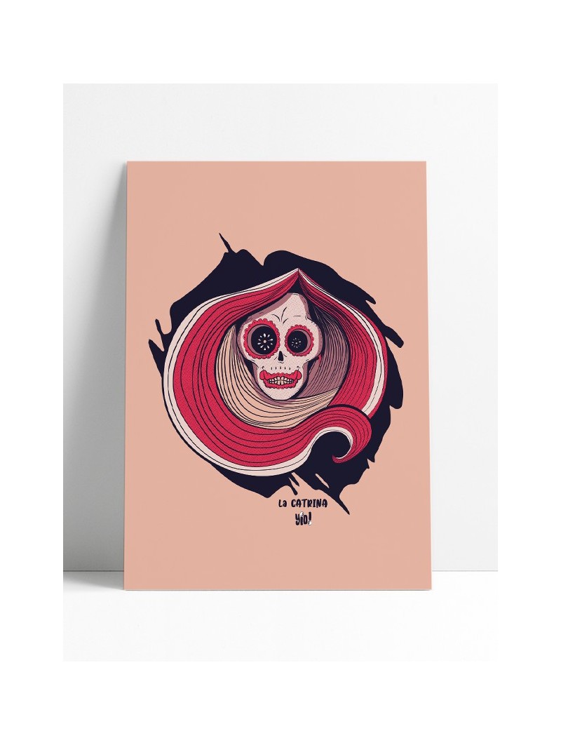 poster catrina - papier de créa - dessiné et imprimé en France