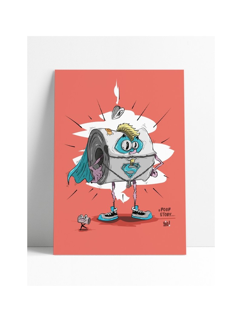 poster super pq- papier de créa - dessiné et imprimé en France