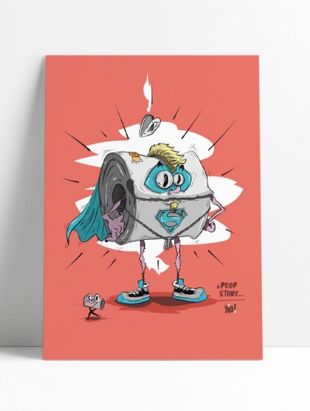 poster super pq- papier de créa - dessiné et imprimé en France