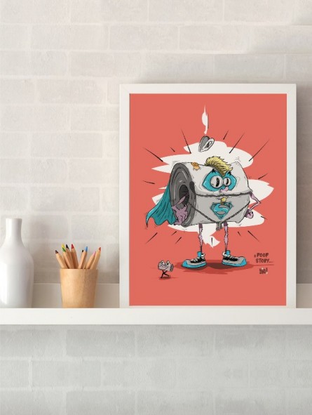 poster super pq- papier de créa - dessiné et imprimé en France