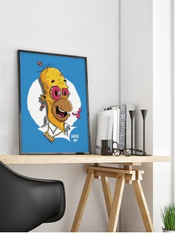 poster homer - simpson- papier de créa - dessiné et imprimé en France