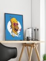 poster homer - simpson- papier de créa - dessiné et imprimé en France