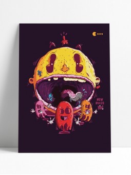 poster pacman - papier de créa - dessiné et imprimé en France