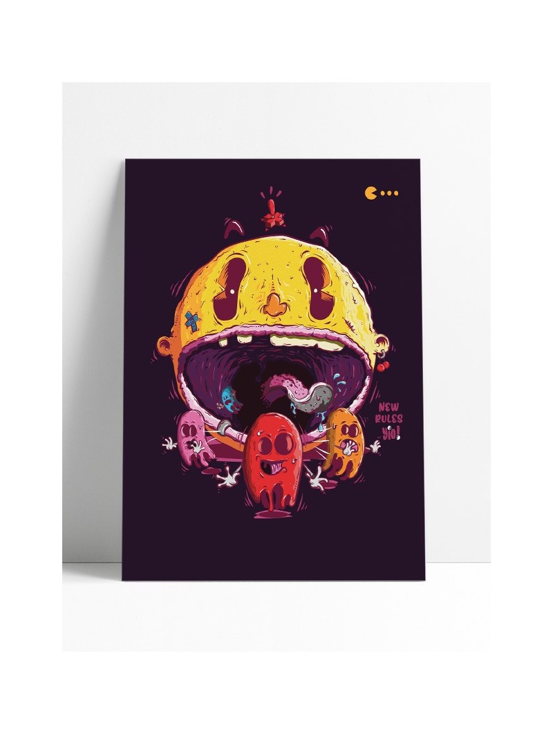 poster pacman - papier de créa - dessiné et imprimé en France