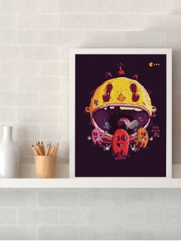 poster pacman - papier de créa - dessiné et imprimé en France