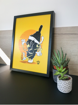 poster 100% Corse - papier de créa - dessiné et imprimé en France