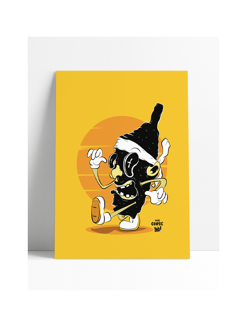 poster 100% Corse - papier de créa - dessiné et imprimé en France