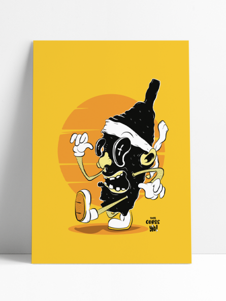 poster 100% Corse - papier de créa - dessiné et imprimé en France