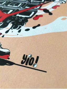 poster Chocolat très très chaud - papier de créa - dessiné et imprimé en France