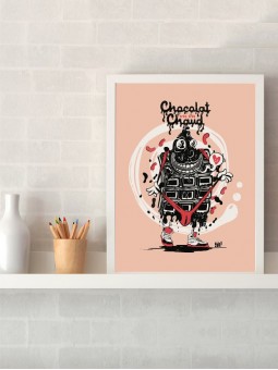 poster Chocolat très très chaud - papier de créa - dessiné et imprimé en France