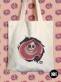 totebag catrina - tote-bag crâne squelette en coton bio - dessiné et imprimé en France
