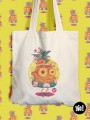 tote-bag ananas - totebag en coton bio - totebag dessiné et imprimé en France